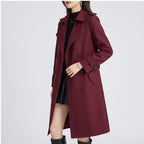 Model wearing Red coat in a studio - 2
