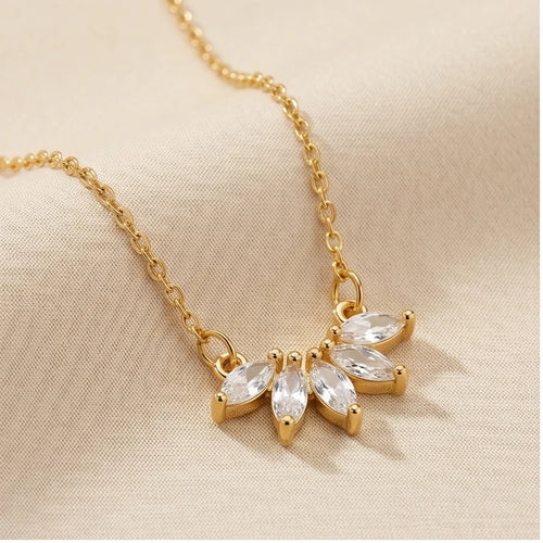 Omelia Crystal Leaf Necklace Omelia Crystal Leaf Necklace product photo