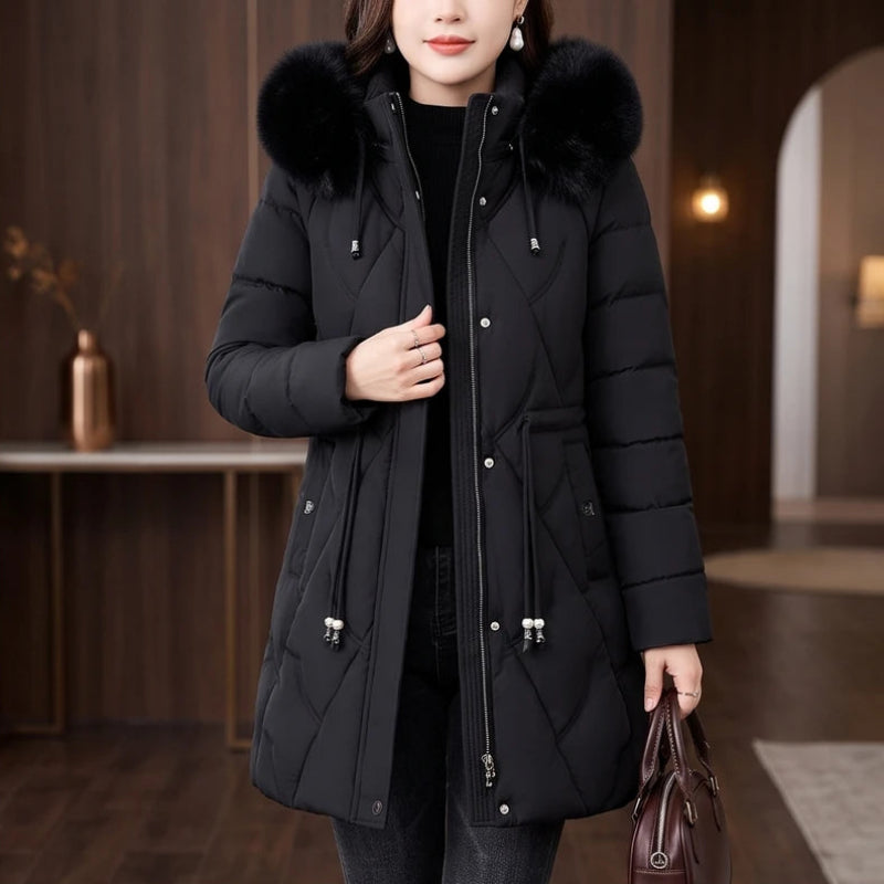 Black jacket on an off-gray studio background