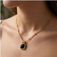 Model wearing Midnight Chic Necklace Midnight Chic Necklace close-up - 3