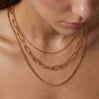 Model wearing Mila Layered Necklace Mila Layered Necklace close-up - 3