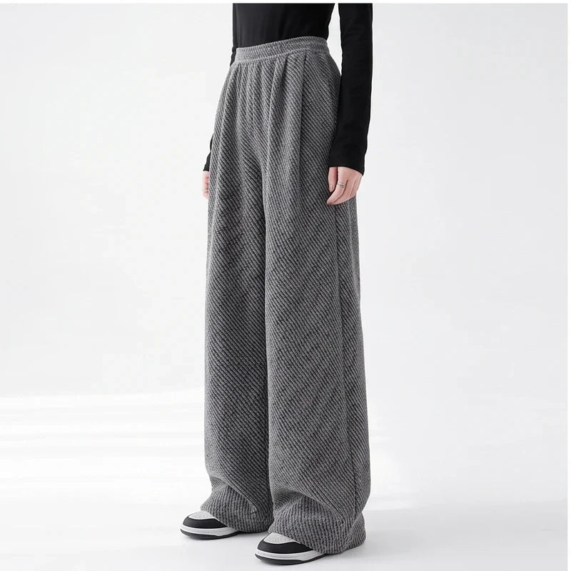 Model wearing Dark Gray knit apparel in a studio - 3