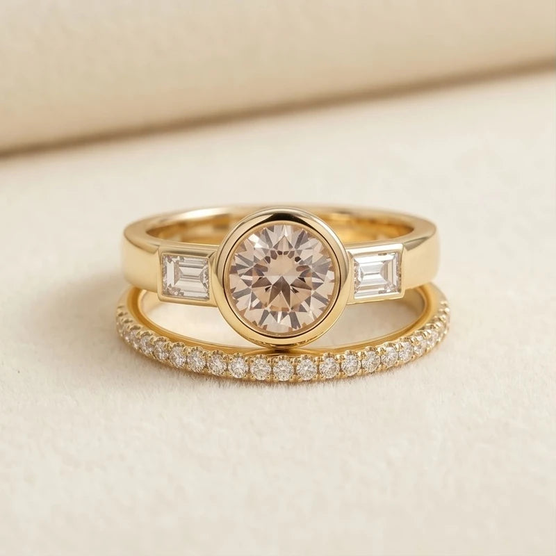 6 Seraphine Crystal Gold Ring Set product photo