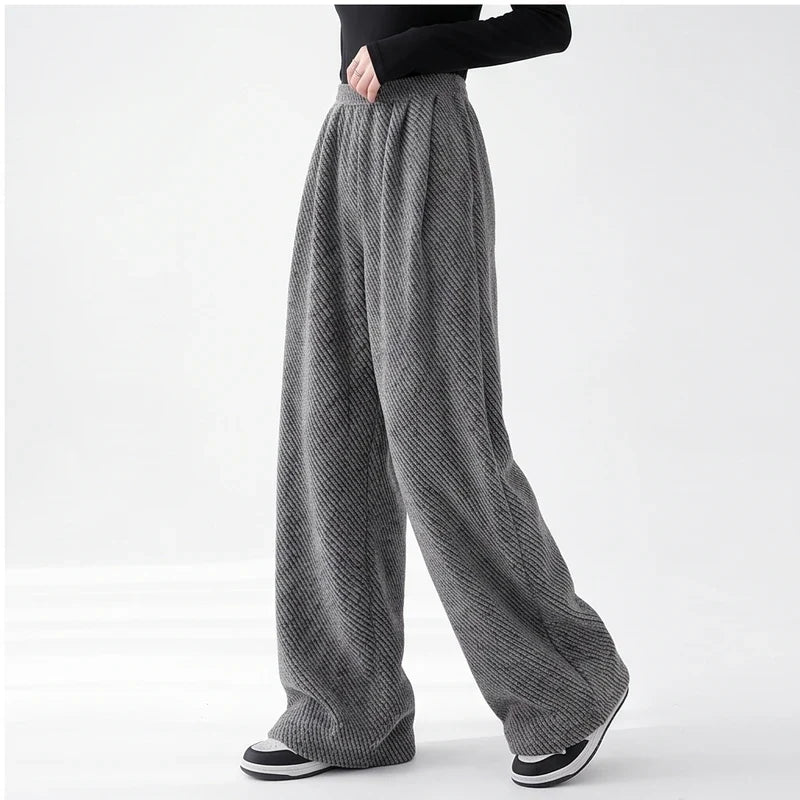 Model wearing Dark Gray knit apparel in a studio - 4