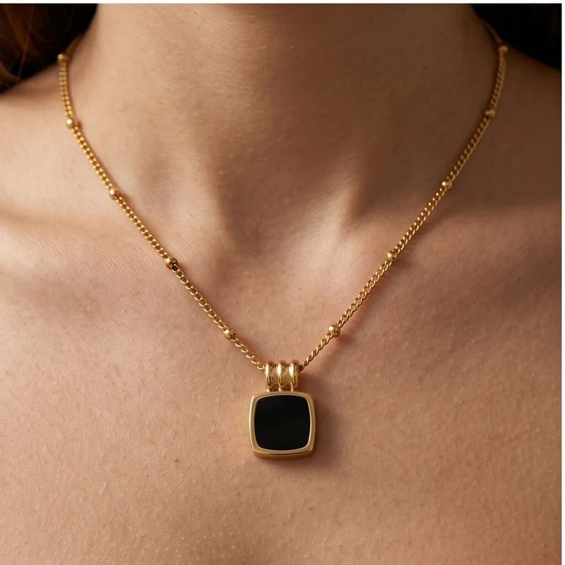 Model wearing Midnight Chic Necklace Midnight Chic Necklace close-up - 2