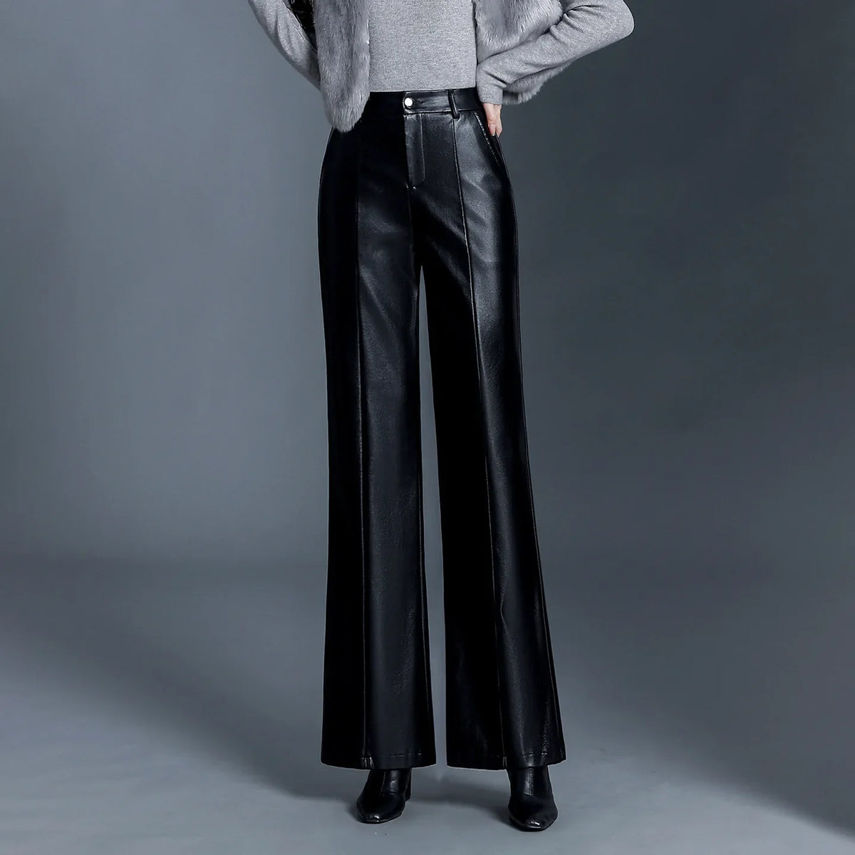 Calloway Women's Leather Flat Front Trousers
