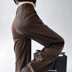 Vada Women's Faux Leather Wide Leg Trousers