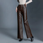 Calloway Women's Leather Flat Front Trousers