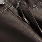 Vesra Women's Faux Leather Ankle Trousers