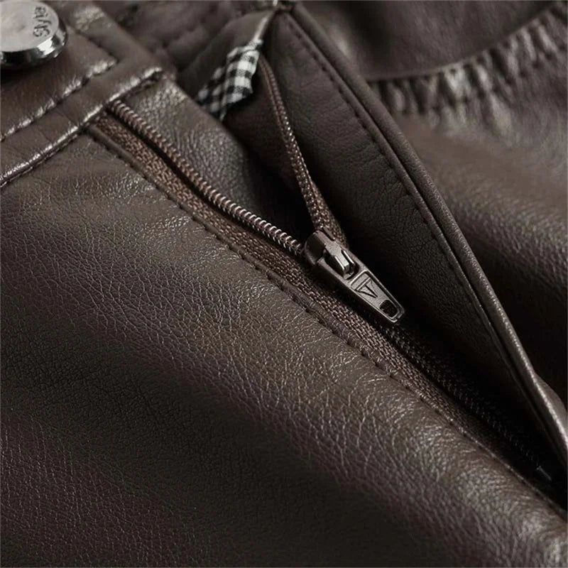 Vesra Women's Faux Leather Ankle Trousers