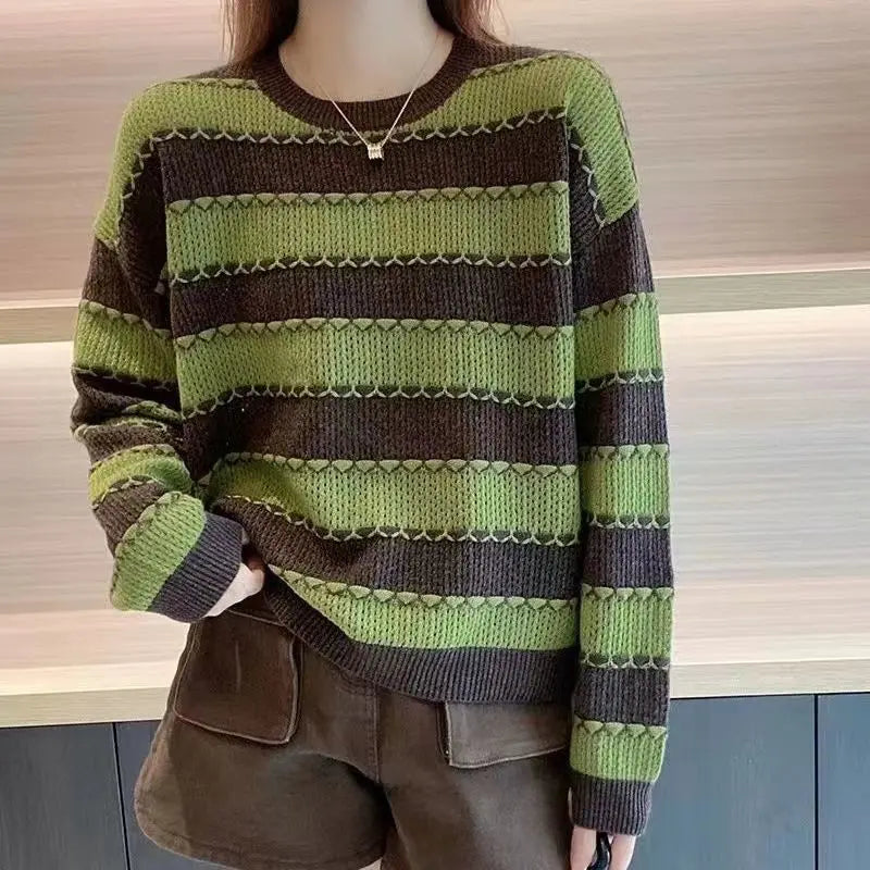 Ridgeline Striped Chunky Knit Jumper