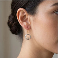 Model wearing Ensley Zirconia Drop Earrings Ensley Zirconia Drop Earrings close-up - 2