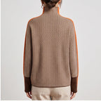 Model wearing Brown sweater in a studio - 2