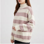 Model wearing White knit sweater in a studio - 2