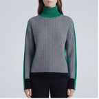Model wearing Black sweater in a studio