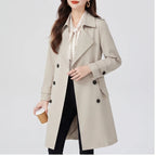 Model wearing White coat in a studio