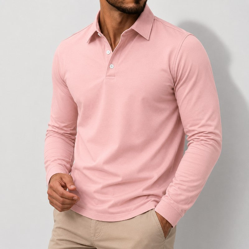 Kellan Men's Cotton Long Sleeve Polo