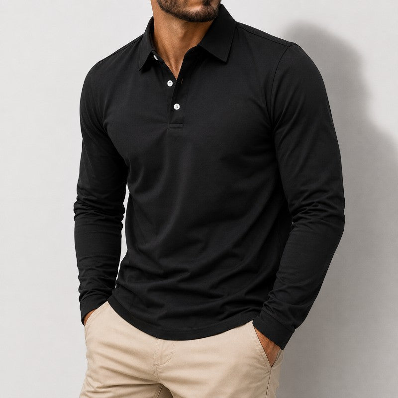 Kellan Men's Cotton Long Sleeve Polo