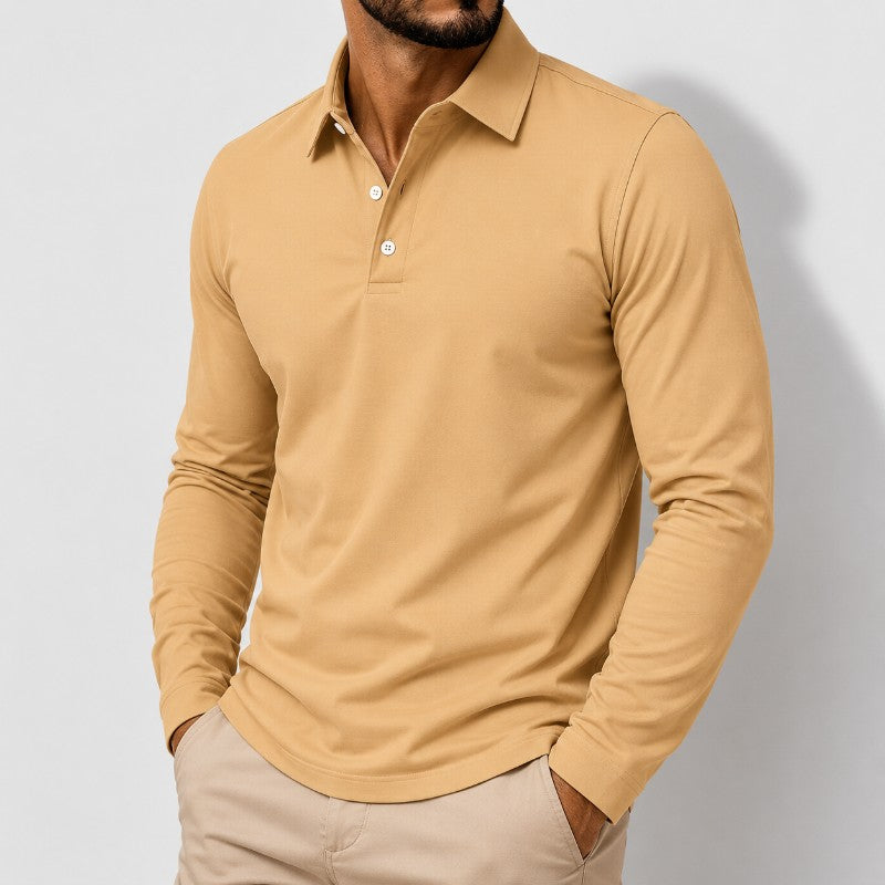 Kellan Men's Cotton Long Sleeve Polo