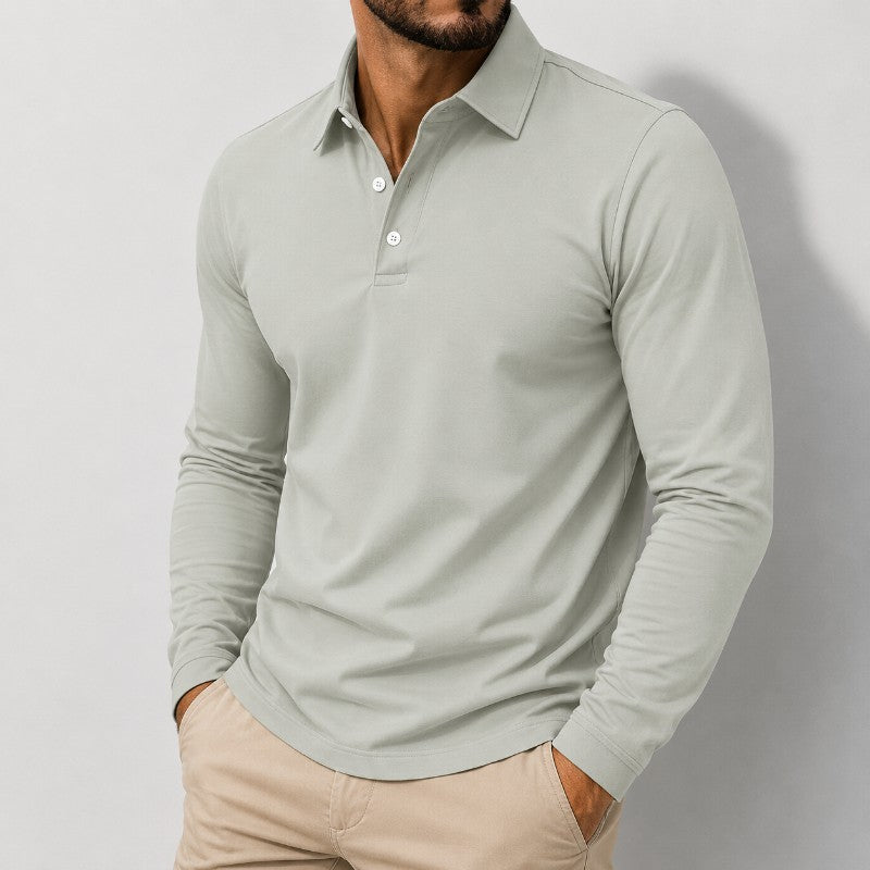 Kellan Men's Cotton Long Sleeve Polo