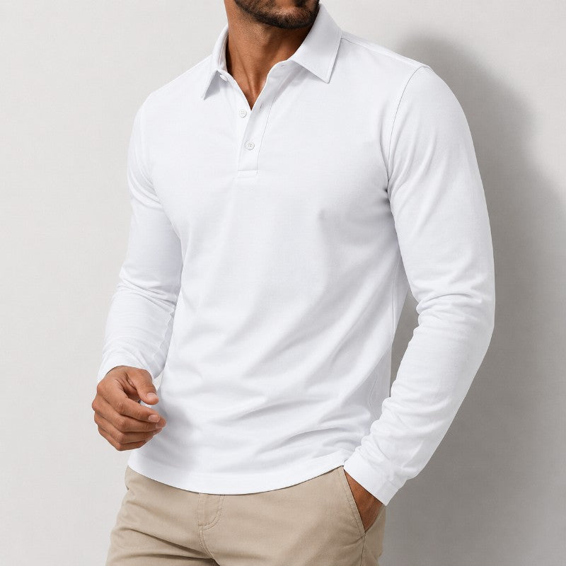 Kellan Men's Cotton Long Sleeve Polo