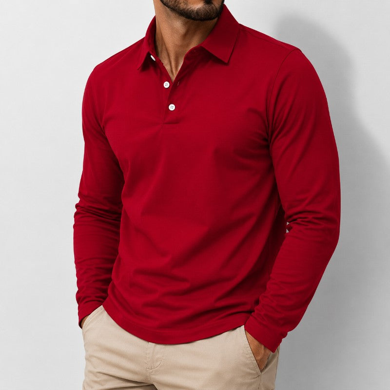 Kellan Men's Cotton Long Sleeve Polo