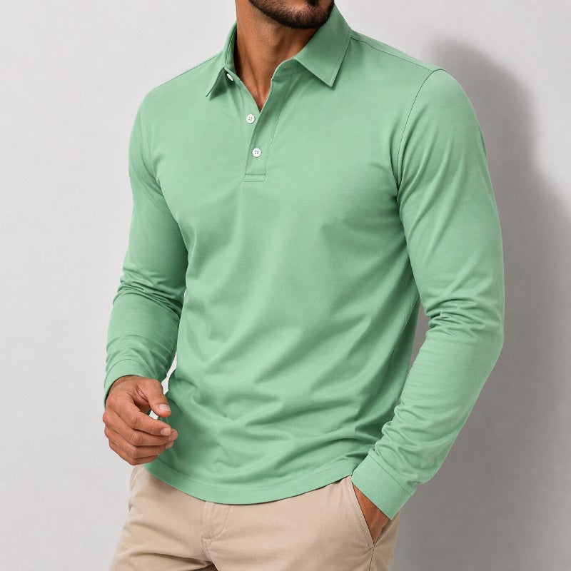 Kellan Men's Cotton Long Sleeve Polo