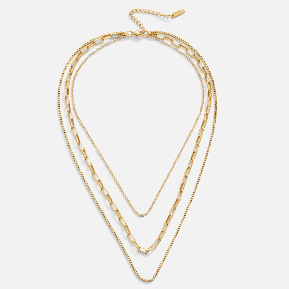 Chrysalis Gold Tone Layered Chain Necklace Set