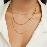 Chrysalis Gold Tone Layered Chain Necklace Set