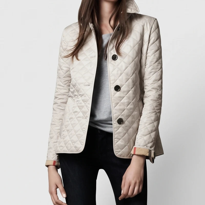 Beige jacket on an off-gray studio background - 2