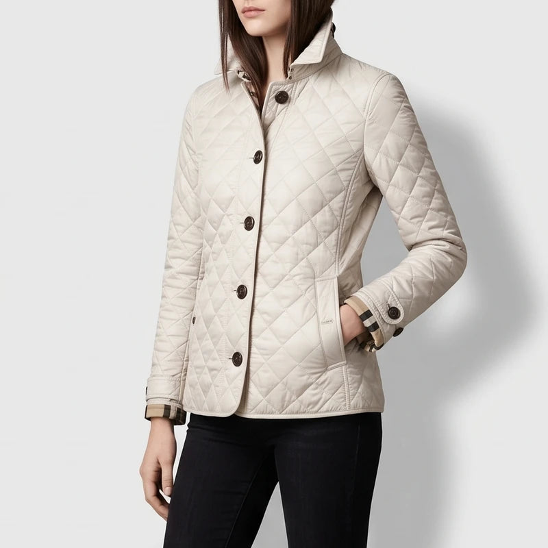 Blue jacket on an off-gray studio background - 2