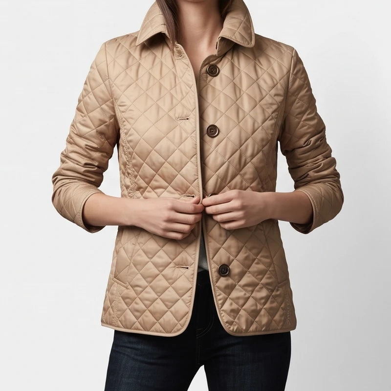 Khaki jacket on an off-gray studio background - 2