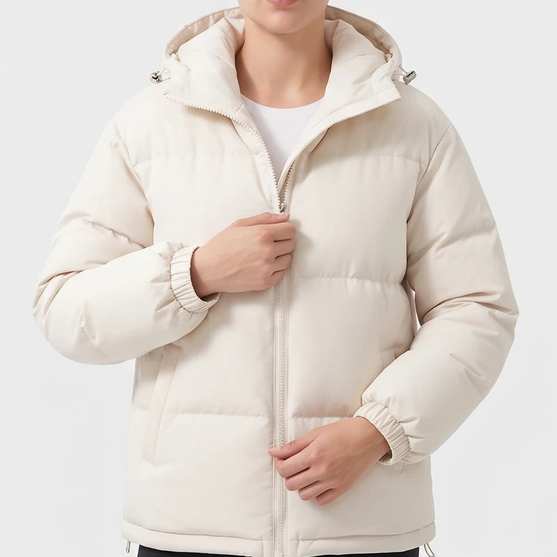 Beige jacket on an off-gray studio background - 2