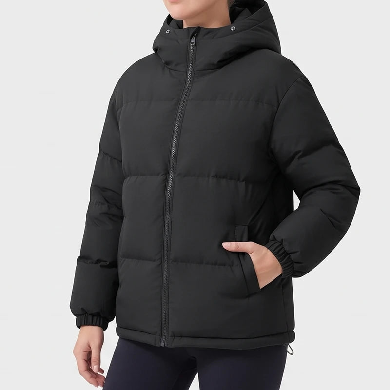Black jacket on an off-gray studio background