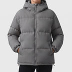 Dark Gray jacket on an off-gray studio background