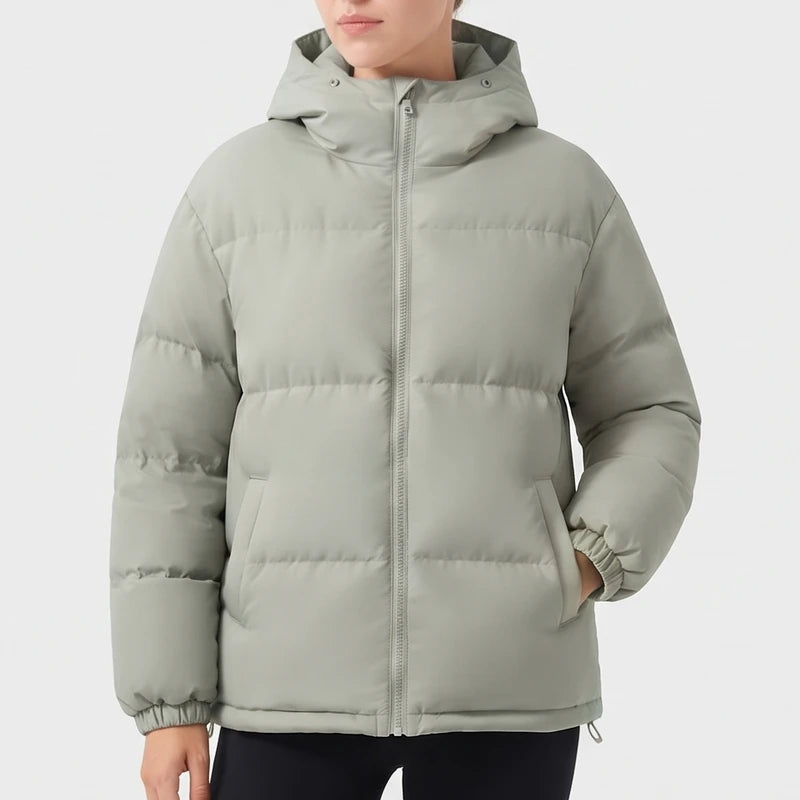 Light Gray jacket on an off-gray studio background
