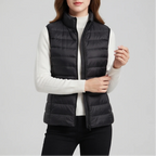 Black cotton vest on an off-gray studio background - 3