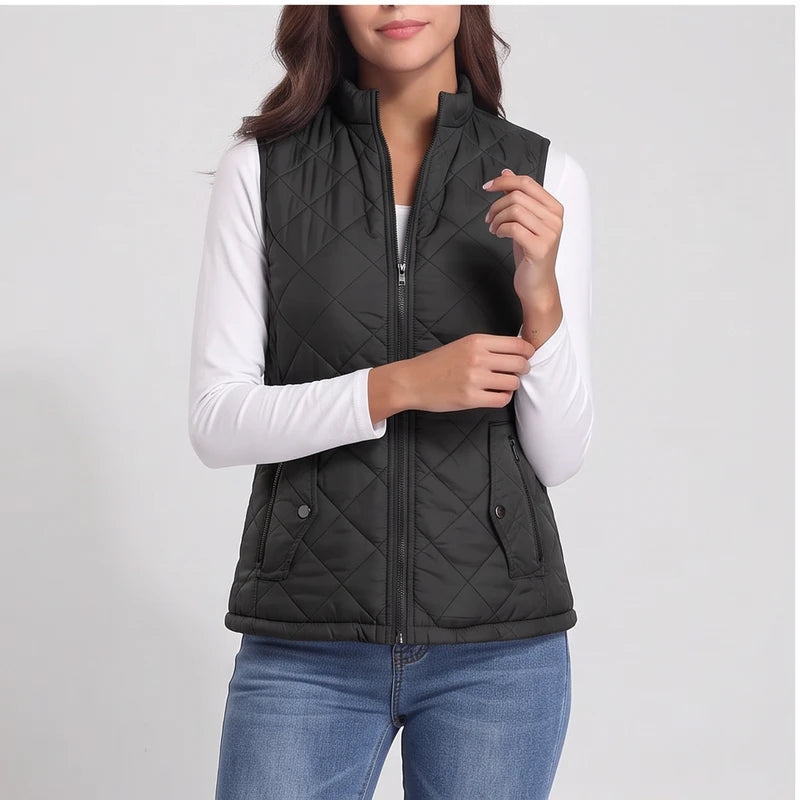 Black cotton vest on an off-gray studio background - 2