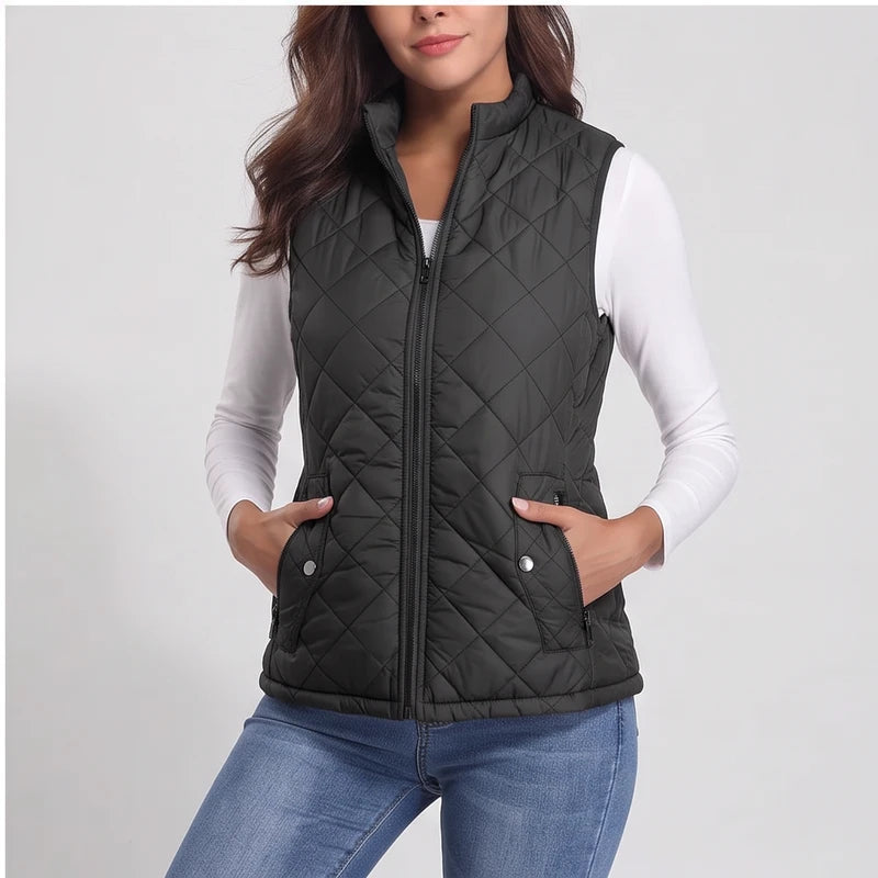 Black cotton vest on an off-gray studio background - 3