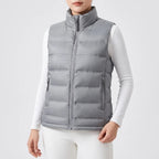 Model wearing Gray cotton vest in a studio