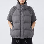 Rowena Women's Quilted Knit Sleeve Puffer Jacket