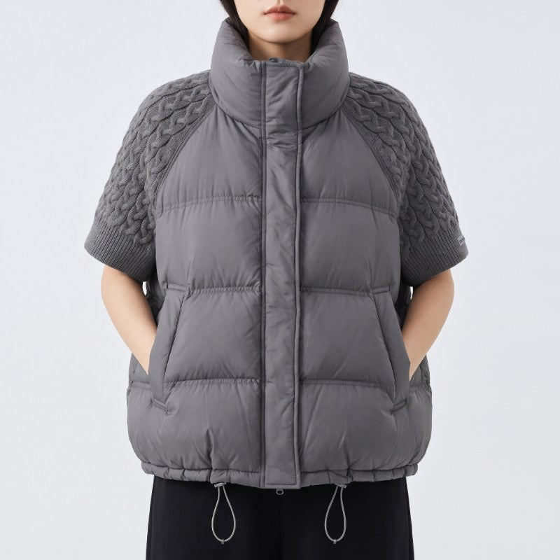 Rowena Women's Quilted Knit Sleeve Puffer Jacket